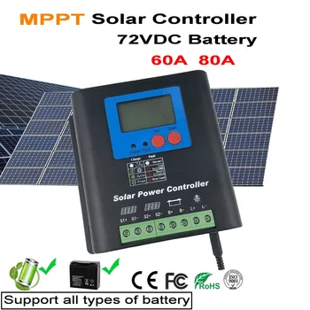 MPPT 60A 72V Нагоре Контролер за Зареждане на Слънчева Батерия LCD Дисплей макс 150V Соларен Панел за Функциите Подобряване на Заряд на батерията 72V