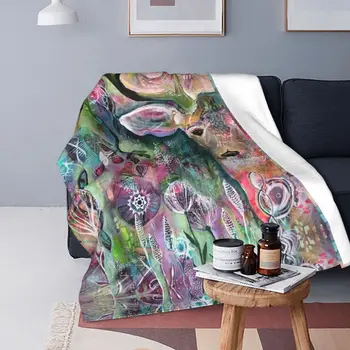 Абстрактна живопис на елен Вязаное одеяло Фланелевое цветни лесно доловими покривки за легла Покривки