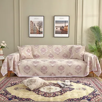 Американското кърпа за дивана с пълно покритие, Жаккардовый калъф за диван от шенилна, калъф за дивана, нескользящий висококачествен калъф за диванной възглавници с пълна опаковка