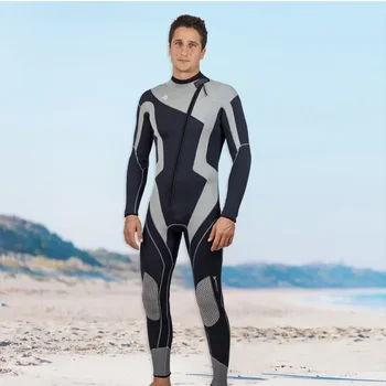 Воден неопрен за мъже, плуване, сърф, гмуркане, гмуркане с шнорхел, топъл едно парче бански костюм с дълги ръкави, водолазный костюм с цип отпред