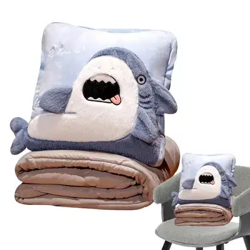 Възглавница одеяло 2 В 1, пътна възглавница и одеяло, пътна възглавница, Скъпа акула, моющаяся, мультяшная Акула, възглавница с двойна употреба, одеало