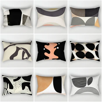 Декоративни домашни възглавница, калъф за диванной възглавници, скандинавски 40x60 см, 30 * 50 см, абстрактни геометрични черно-бели, цветни блокове