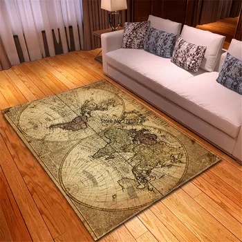 Европейският килим за хол, Карта на света, килим с принтом в Скандинавски стил, Спалня, кабинет, Трапезария, Трапезария, Кухня, Мат