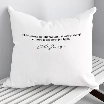 Калъфка за възглавница с цитат от Карл густав Юнг, Декоративна калъфка за дивана, калъфка за легла, калъфка за домашен интериор, калъфка за кола 45 *45 см