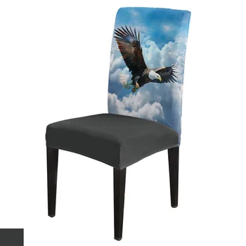 Комплект калъфи за столове Sky Clouds Орел, кухненски кът калъф за седалка от еластична ликра за банкет, сватбени партита