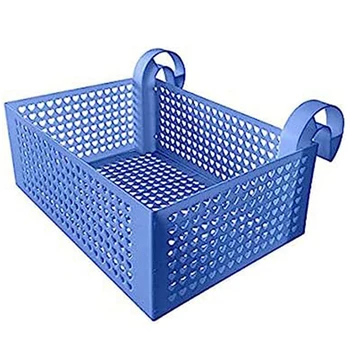 Кош за играчки за басейна, 1 БР Многофункционална кошница за съхранение на аксесоари за басейн Син цвят е Подходящ за повечето наземни басейни