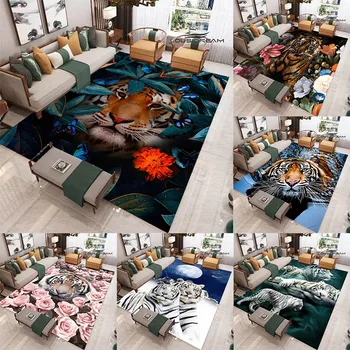 Модерен килимче за йога с 3D принтом тигър, реквизит за снимки, украса на стаята, хол 