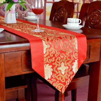 Настолни знамена, чайна церемония на дзен в китайски стил, класическа червена покривка, художественото оформление на домашно кафе, плат за хотела