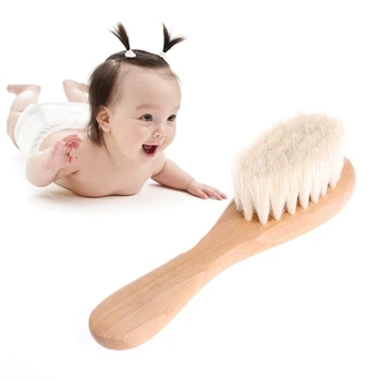Нова детска дървена четка за грижа за детето, изработен от естествена вълна, гребен Baby Hbrush