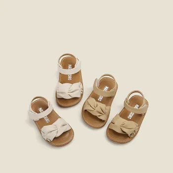 Нови Летни сандали за малки момичета, плажни обувки за деца, обувки принцеса 1-3 години, Корейската Детски кожени обувки с мека подметка