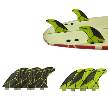 Плавници за сърфиране среден размер UPSURF FCS Honeycomb за дъски за сърф от фибростъкло, Подруливающее устройство (3 плавници), Двойни первази, Къси плавници за дъски, Водни спортове