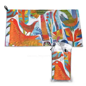 Плажни кърпи Sunny Day, бързо съхнещи спортни кърпи, ярки цветове Estemacleod, Оранжеви цветя, Весела цветна бомба, весел интериор