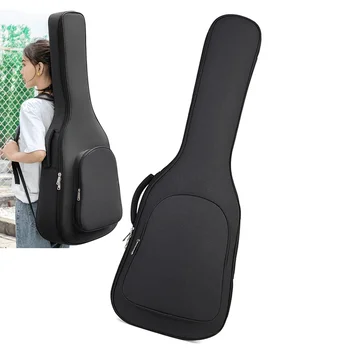Професионален раница за бас, удебелена чанта за китара, преносима черна чанта за електрически китари, водоустойчив Оксфордския калъф за музикант