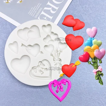Силиконова форма за печене на торти с въздушно мехурче във формата на сърце, инструменти за производство на шоколадови кексчета, инструменти за украса на празни приказки