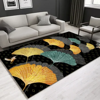 Скандинавски 3D принт, килим с разноцветни листа, всекидневна, модерна спалня, подложки от пера за всекидневната, декоративен домашен подложка за пода