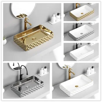 Скандинавски Златисто-сребърна мивка Хотелска мивка Мивка за баня с Мивка на балкона