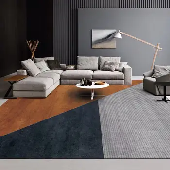 Скандинавски светъл луксозен килим за хол, Оранжевото висококачествени декорация на дома, меки постелки за спални, голям килим за хол