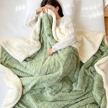 Утолщенное Фланелевое одеяло от вълна от овце, одеало за спане, одеало за диван, климатик, Утяжеленное Топло одеяло, кърпа, Обикновена спално бельо, Декорация на дома
