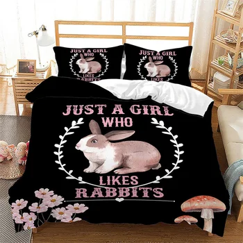Чаршаф с зайци, комплект спално бельо в цветен модел, милото животно, заек, чаршаф, поздравления и подаръци за Великден