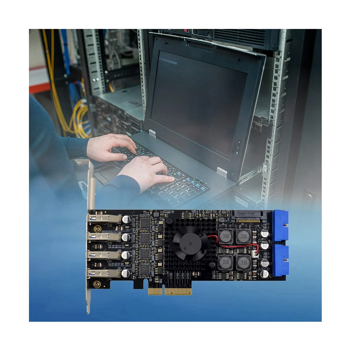 Карта на PCI-E X4 ST676 NEC720202 USB3.0 Четырехканальная/ 8-портов USB3.0 SATA Осигурява високоскоростно конвертиране на карти промишлени визия